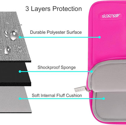 MOSISO Laptop Case 14 inch, 14 inch Laptop Sleeve Compatible with HP Lenovo Dell ASUS Acer, HP Stream, Dell Latitude, Lenovo IdeaPad, Polyester Vertical Computer Sleeve Bag with Pocket, Bright Rose