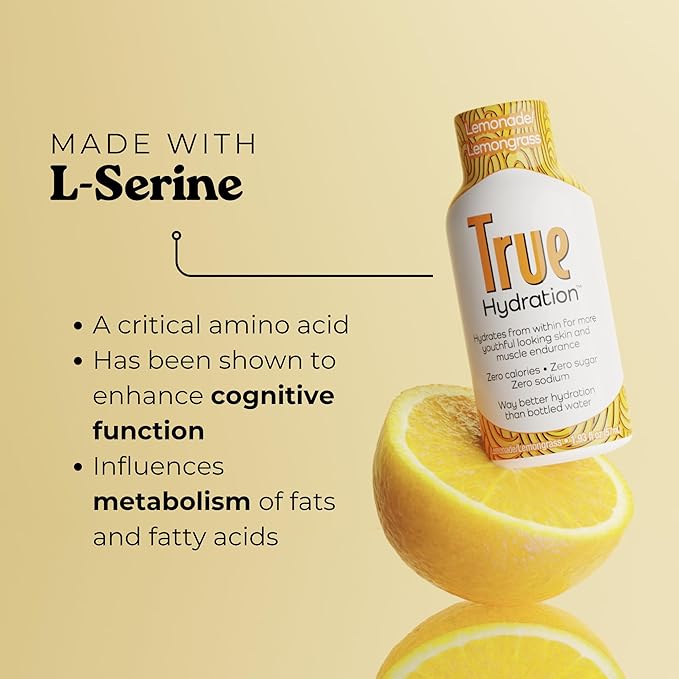 True Hydration Shots Lemonade Lemongrass Flavor – 12 Pack of 1.93 fl oz Shots – Electrolytes – Amino Acids – Zero Sugar – Zero Sodium – Vegan – Gluten-Free Hydration