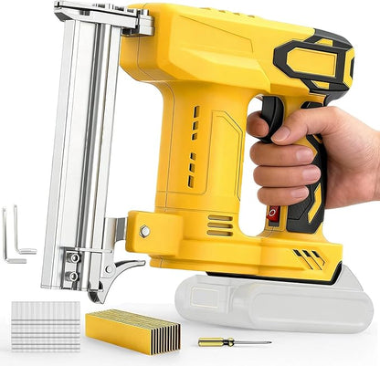2 in 1 Cordless Brad Nailer Compatible with De wa-lt Battery, 18 Gauge Electric Nail Gun/Staple Gun with 1000 Nails & 1000 Staples for Upholstery Carpentry & Woodworking (Battery Not Include)