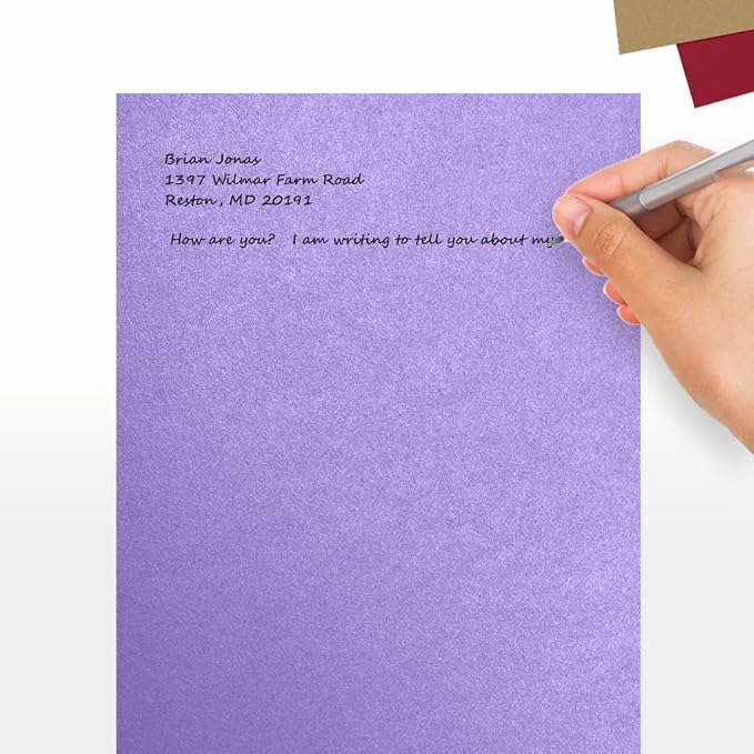LUXPaper 8.5" x 11" Paper | Letter Size | Amethyst Metallic | 80lb. Text | 50 Qty