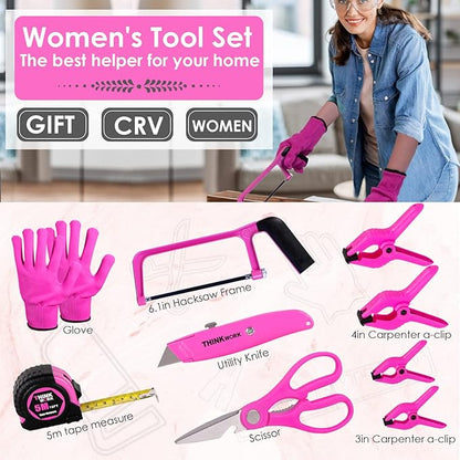 27Pc Staple Gun Set, Pink Staple Guns/Home Use, 3 in 1 Upholstery Staple Gun with 900 Staples, Stapler Gun for Wood Heavy Duty, Fabric, Crafts, Decoration DIY, Home Tool Kit Christmas Gift for Women