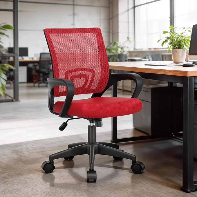Athena Collection Office Chair - 330Lbs, 2 Packs Breathable Mesh Desk Chair Thickness Cushion with Lumbar Support & Armrest, Rolling Swivel Adjustable Tilt Lock for Home Office/Gaming, Bedroom Study
