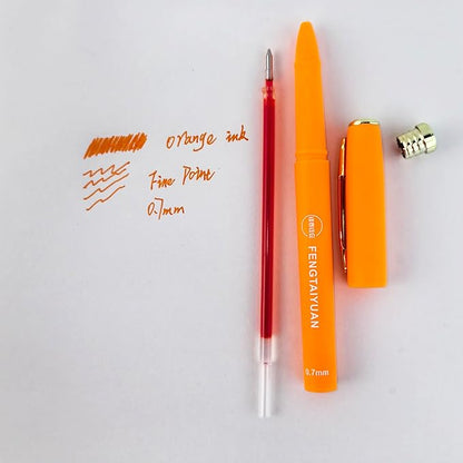 Fengtaiyuan Orange07P18, Orange Ink, FIne Point, 0.7mm, Gel Ink Rollerball Pens - Comfortable Non-Slip Grip, Quick-Drying Ink, 18-Piece Box (Orange07P18)