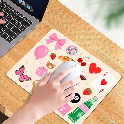Square Mouse Pad Cute Party Supplies, Personalized Premium-Textured Custom Mouse Mat Design, Washable Mousepad Cloth, Non-Slip Rubber Base Computer Mouse Pads for Wireless Mouse