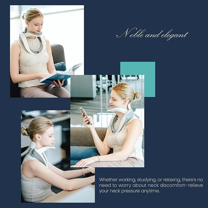 TYhealth Neck Traction Device: FDA-Cleared Electric Cervical Traction Device for Neck Pain Relief, Posture Correction & Muscle Relaxation | Neck Size: 12-16 inch