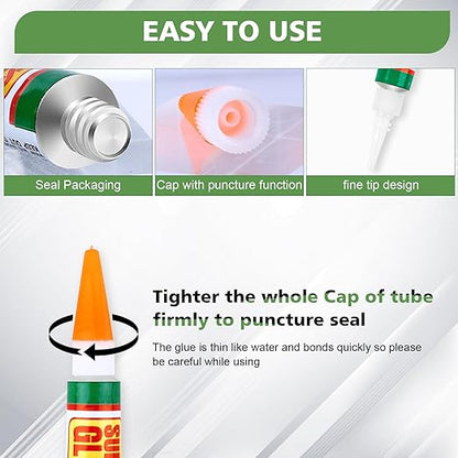48 X 3g Super Glue Clear, Strong Adhesive,Super Glue Fast Drying Cyanoacrylate Glue for Wood,Rubber,Leather, Plastic, Metal, Rhinestone Jewelry, DIY Crafts and More