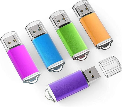 K&ZZ 32GB USB Flash Drive 5 Pack Thumb Drives USB 2.0 Memory Stick Gig Stick 32G Pen Drive USB Stick Zip Drive for PC Laptop, Multicolored