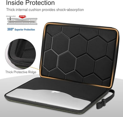 FINPAC Hard Laptop Sleeve Case for 15.3 inch MacBook Air M4 M3 M2 2025 2024, 16.2 inch MacBook Pro M4/M3/M2/M1 Pro/Max A2991 A2780 A2485 A2141, Waterproof Case for Surface Laptop/Book, Olive