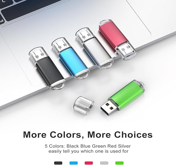 TOPESEL 32GB 10 Pack USB Flash Drive Thume Drive 2.0 Memory Stick Fold Storage Thumb Stick Jump Drive Pen Swivel Design for PC laptops, Tablets, TVs, car Audio (5 Mixed Colors)