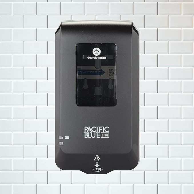 Georgia-Pacific (53590) Pacific Blue Ultra Automated Soap Dispenser, Black, Wall Mounted, Easy To Install & Maintain, Batteries Included