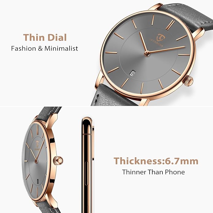 BEN NEVIS Watch, Mens Watch, Minimalist Fashion Simple Wrist Watch Analog Date with Leather Strap