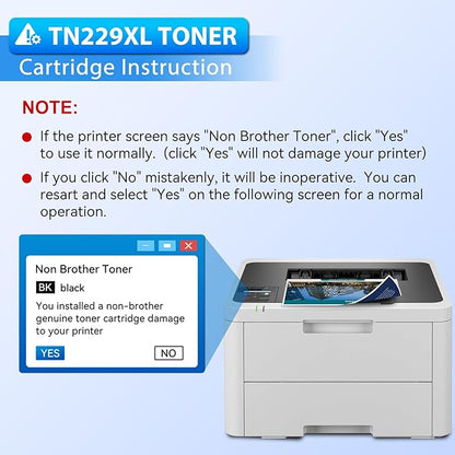 ZIPRINT TN229XL TN229 Toner 4 Pack Compatible Replacement for Brother TN229XL TN 229 Toner Cartridges for MFC-L3780CDW HL-L3280CDW MFC-L3720CDW HL-L3220CDW HL-L3300CDW HL-L3295CDW Printer