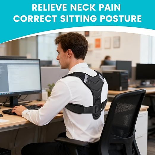 Posture Corrector for Men & Women, Adjustable Back Brace & Straightener for Office, Home & Daily Use, Relieve Back Pain, Prevent Hunching & Slouching, Comfortable & Breathable, M