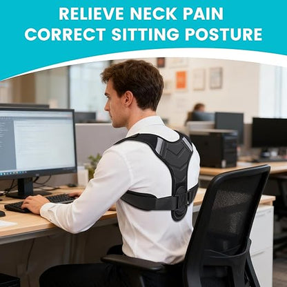 Posture Corrector for Men & Women, Adjustable Back Brace & Straightener for Office, Home & Daily Use, Relieve Back Pain, Prevent Hunching & Slouching, Comfortable & Breathable, M