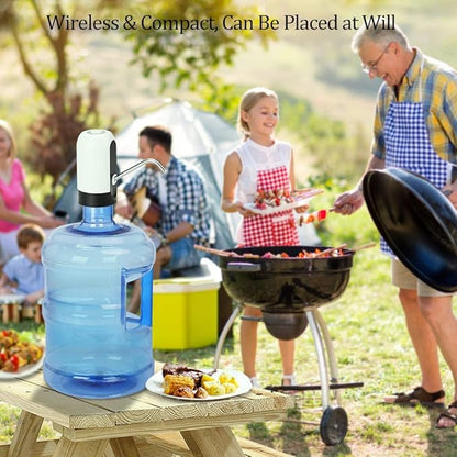 Water Pump for 5 Gallon Jug, CHIVENIDO Drinking Water Pump Water Jug Dispenser USB Charging Water Dispenser with Non Spill Caps for Universal 2-5 Gallon Bottle