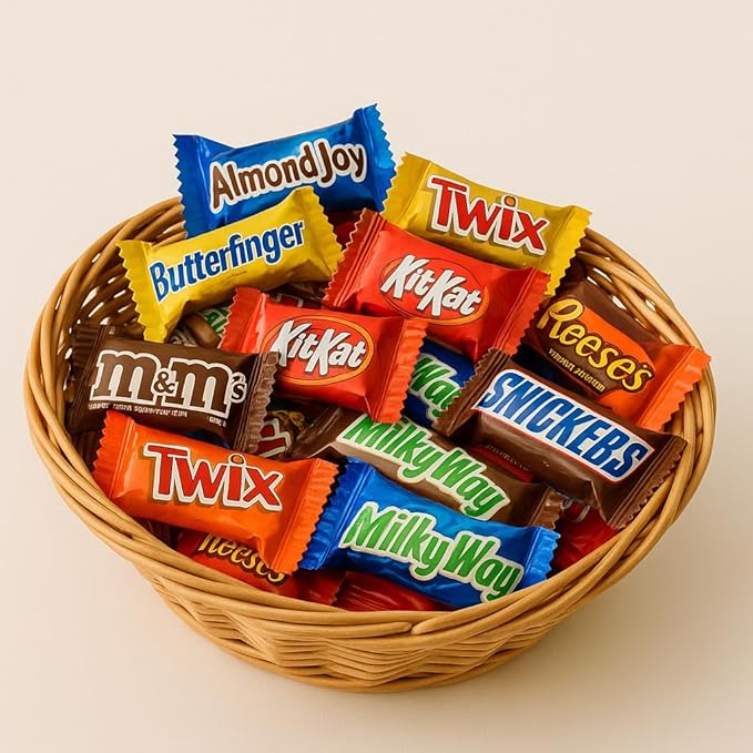 Bulk Assorted Fun-Size Chocolate Candy Mix – 2 lb Variety Bag – Individually Wrapped Fun-Size Treats Mini Chocolates for Parties, Candy Buffets, Office Snacks, Pinatas, Weddings & Holiday Celebrations