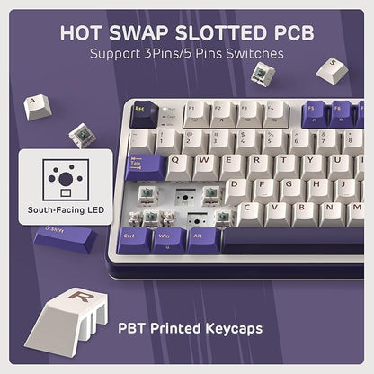 RK ROYAL KLUDGE S98 Mechanical Keyboard w/Smart Display & Knob, Top Mount 96% Wireless Mechanical Keyboard BT/2.4G/USB-C, Hot Swappable, Software Support, Massive Battery, 98 Keys