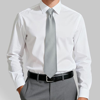 Fineknot Black Ties for Men, Formal Neckties for Men, Solid Color Mens Ties for Business, Wedding, Party, Mens Neck Tie