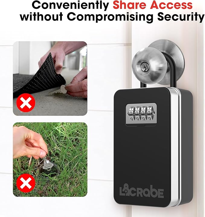 Key Lock Box, Secure lock box for keys with code for Indoor and Outdoor Use, Ideal for Home, Office or Rentals, Perfect for Homeowners and Businesses Looking for a Secure Storage Solution