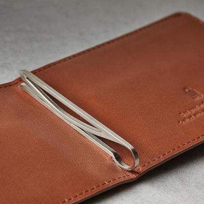 Distil Union Wally Classic RFID Wallet - No ID Window - Slim Bifold Wallet for Men with Money Clip, Premium Leather – Minimalist RFID Card Holder - Holds 12 Cards & 30 Bills - Brown