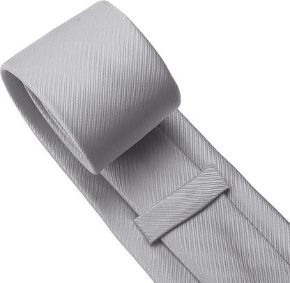 KOOELLE Men's Ties Solid Pure Color Plain Neckties Formal Black Ties For Men