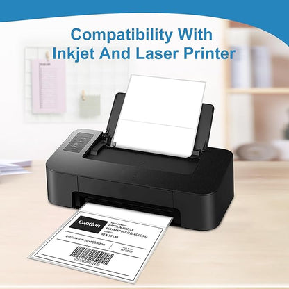 5-1/2" x 8-1/2" Half Sheet Labels, 200 Blank White Matte Finish Printable Inkjet/Laser Printer Labels
