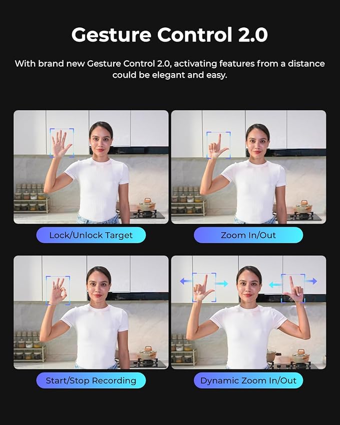 OBSBOT Tail Air NDI Streaming Camera 4K, AI Tracking PTZ Camera with Intelligent APP, Gesture Control, HDMI/USB-C/Wireless Webcam, Video Camera Live Stream for YouTube, Church, Worship, Creator, etc.