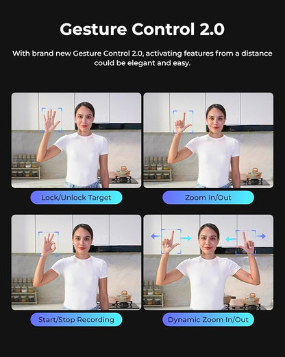 OBSBOT Tail Air NDI Streaming Camera 4K, AI Tracking PTZ Camera with Intelligent APP, Gesture Control, HDMI/USB-C/Wireless Webcam, Video Camera Live Stream for YouTube, Church, Worship, Creator, etc.