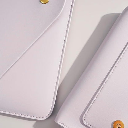 PU Leather Laptop Sleeve for 15.3 inch MacBook Air 2023 2024, Surface Book 13.5, Surface Laptop Studio - Light Purple