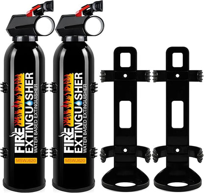 2Pack Fire Extinguisher with Mounting Bracket - 4 in 1 Portable A, B, C, K Fire Extinguishers for Boat, 620ml Mini Water-Based Flame Extinguisher for Car, Home, Kitchen, RV, Truck & Office