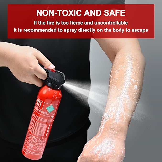 Fire Extinguisher for Home, 4Pack Car Fire Extinguishers with Mount, 4 in 1 Portable Kitchen Fire Extinguishers for A, B, C, K Category, 620ml Mini Water-Based Fire Extinguisher for Car Truck Boat