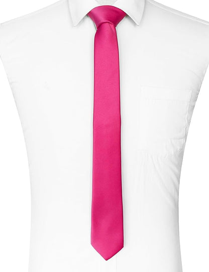 RBOCOTT 2.4“ Solid Color Skinny Tie Business Wedding Necktie for Men(6cm)
