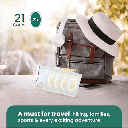 Gel Blister Bandages Hydrocolloid Bandages - Welnove 21ct Blister Cushions (Heel Pack) - Wedding Day Essentials - Blisters Pads for Prevention & Recovery - Water Resistant