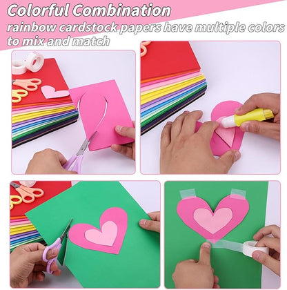 8.5” x 11” Colored Cardstock Bulk, 300 sheets Cardstock Paper Set, 30 Assorted Colors Construction Paper,180 GSM Card Stock Scrapbooking Supplies for Diy Crafts Cricut Card Making