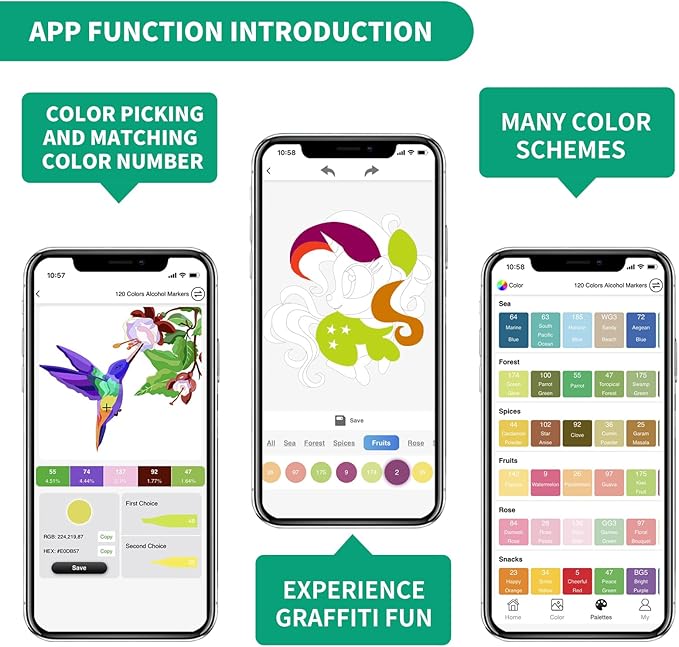 160 Colors Alcohol Markers with Free App, Dual Tip Art Markers with Kickstand Case for Artists Adults. Alcohol Based Marker for Coloring Painting Sketching and Drawing, Great Gift