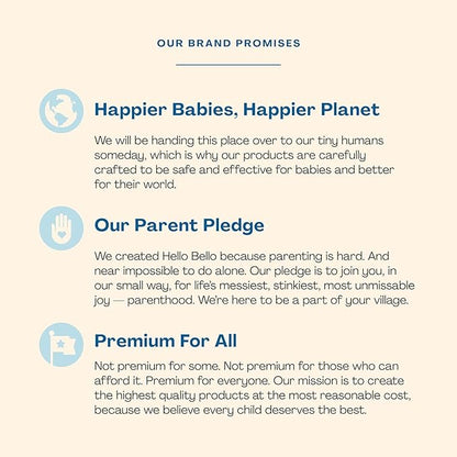 Hello Bello Extra Gentle Unscented Baby Wipes, Plant Based, Made with 99% Water and Aloe for Babies and Kids, 1080 Count