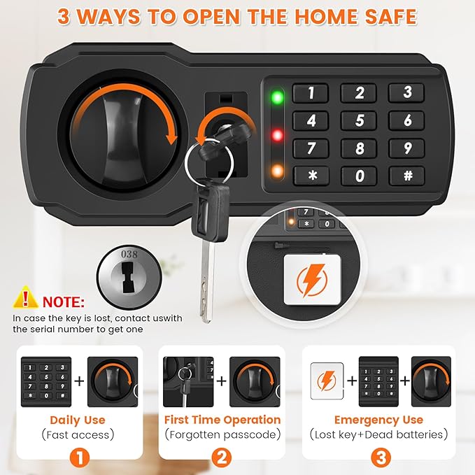 27.56'' Tall Fireproof Safe Box, 6.1 Cuft Home Safety Box with Fireproof Waterproof Bag, Anti-Theft Security Document Safe with Combination Lock & Removable Shelf, Large Safes for Home Cash Medicine