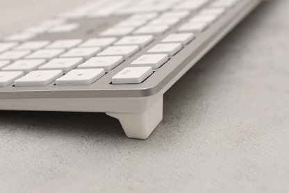 CHERRY KC 6000 Slim Keyboard Made with Mac Layout. with 12 Apple Specific Functions. Scissor Tech Typing for Near Silent. Alternative to Magic Keyboards. USB-A Wired. US Layout White and Silver.
