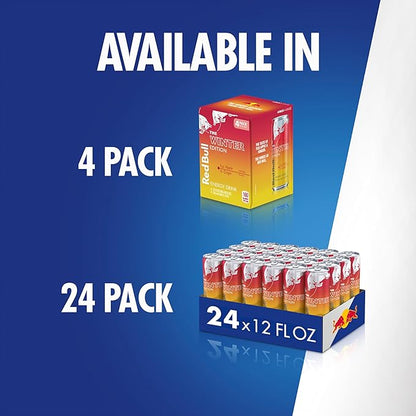 Red Bull Fuji Apple and Ginger Winter Edition Energy Drink, with 114mg Caffeine plus Taurine & B Vitamins, 12 Fl Oz, 6 Packs of 4 Cans (Pack of 24)