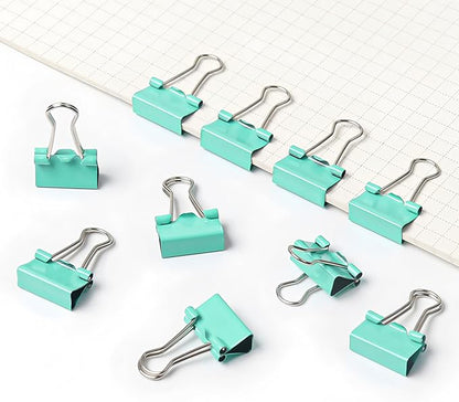 50 Pack Small Green Binder Clips 3/4 Inch (19 mm), Colored Little Paper Clamps, Tiny Mini Paper Clips for Office Home School Business 0.75"