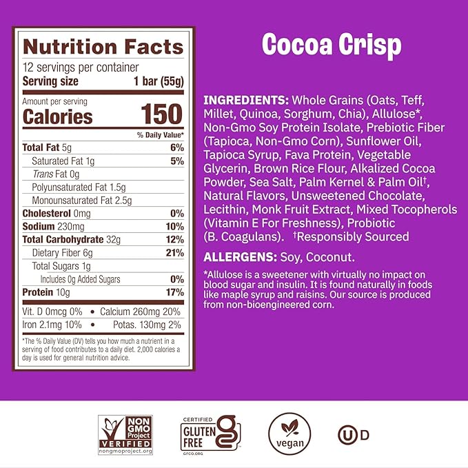 Munk Pack Variety Pack Probiotic Protein Bars Stocking Stuffers | 10g Plant Protein, 1g Sugar, 6g Fiber |Diabetic-Friendly Ideal Breakfast Bars - On-the-Go Snacks, Gluten-Free, Non-GMO | 12 Count