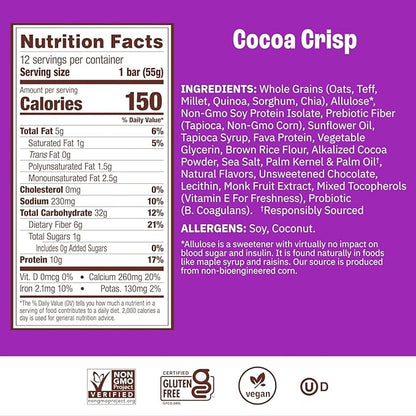 Munk Pack Variety Pack Probiotic Protein Bars Stocking Stuffers | 10g Plant Protein, 1g Sugar, 6g Fiber |Diabetic-Friendly Ideal Breakfast Bars - On-the-Go Snacks, Gluten-Free, Non-GMO | 12 Count