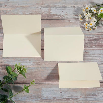 50 Pack Blank Cards Folded Cardstock Thank You Blank Greeting Cards for Invitations, Wedding, Greeting Cards, All Occasion DIY, 5x7 Folded Cards Cream