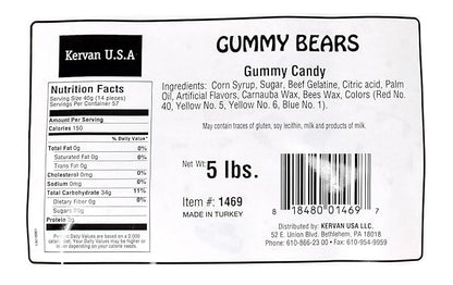 Kervan Candy Bebeto Assorted Gummy Bears - Fruity, Soft & Sweet Gummy Candy Bulk for Kids, Gift Snacks and Parties - Assorted Bear Gummies Party Size Bag (5 lbs)