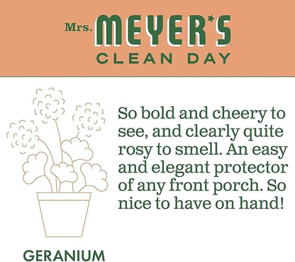 MRS. MEYER'S CLEAN DAY Hand Soap, Made with Essential Oils, Biodegradable Formula, Geranium, 12.5 fl. oz