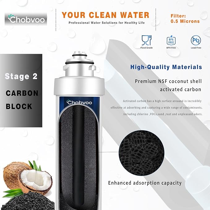 2 Stage Water Filter Replacement for Brio® NFMCTO5MS2 and NFMPP5M, Compatible with The UVF2 Series Models of Brio® Bottleless Water Cooler Dispensers, 1500 Gallons, Leak-free, 2 Counts