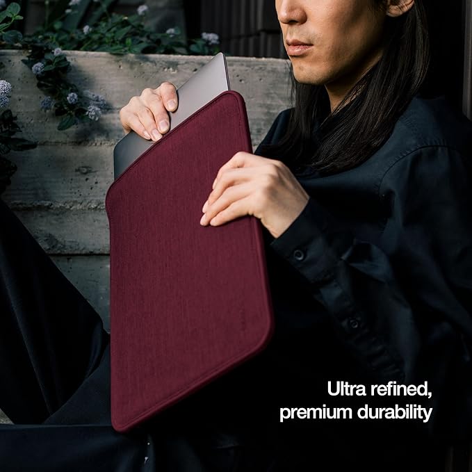 Incase ICON Sleeve with Woolenex - MacBook Pro 14 inch Case - 2024, 2023, 2022, 2021, M4, M3, M2, M1 - Fitted MacBook Case, Laptop Sleeve, Hard Cover, Durable, Lightweight - Cosmic Red