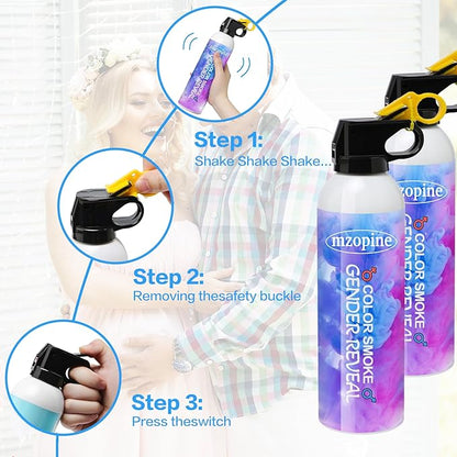 Gender Reveal Fire Extinguisher, Gender Reveal Color Smoke Powder Spray,4 Pcs Blue Blaster Only for Baby Boy with Blue Smoke Suitable for Gender Reveal Party, 100% Biodegradable Party Supplies