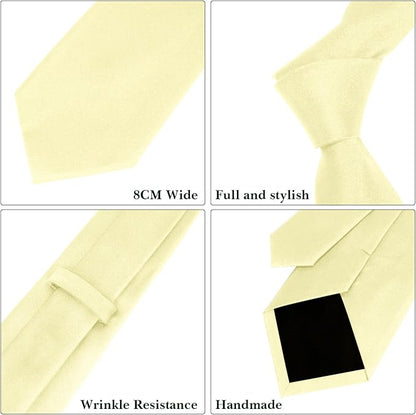Men's Ties Solid Pure Color 3.15" (8CM) Necktie Plain Formal Business Wedding Black Ties For Men