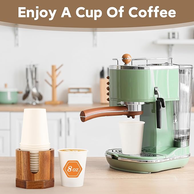 Nnewvante Cup Dispenser, 5-8oz Bathroom Cup Holder, Acacia Wood Coffee Cup Dispenser, Dual-Purpose Paper Cup Holder & Anti-spill Desk Cup Holder, Party Cup Organizer, Guest Bathroom Essentials